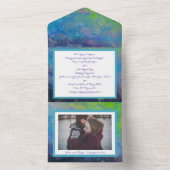 Celebrate Liebe Abstrakt Impressionist Wasserfarbe All In One Einladung (Innen Boden)