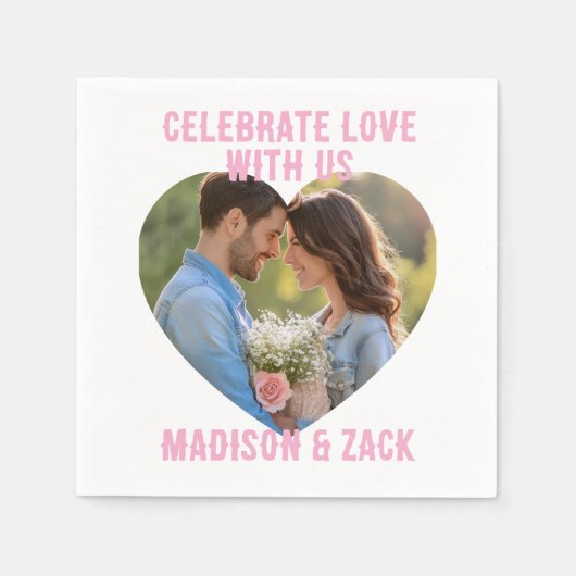 Celebrate Liebe FOTO Standard Cocktail Serviette (Vorderseite)