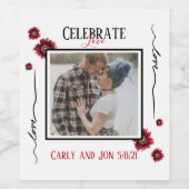 Celebrate Liebe Moderne Rote Pfeffer Weinetikett (Einzelnes Label)