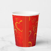 Celebrate Liebe Red Hearts Pappbecher (Rechts)