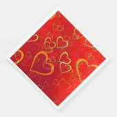 Celebrate Liebe Red Hearts Serviette (Ecke)