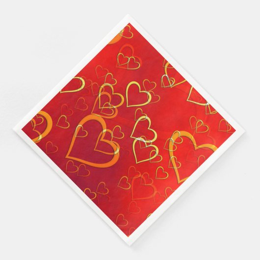 Celebrate Liebe Red Hearts Serviette (Ecke)