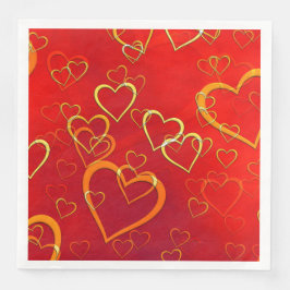 Celebrate Liebe Red Hearts Serviette
