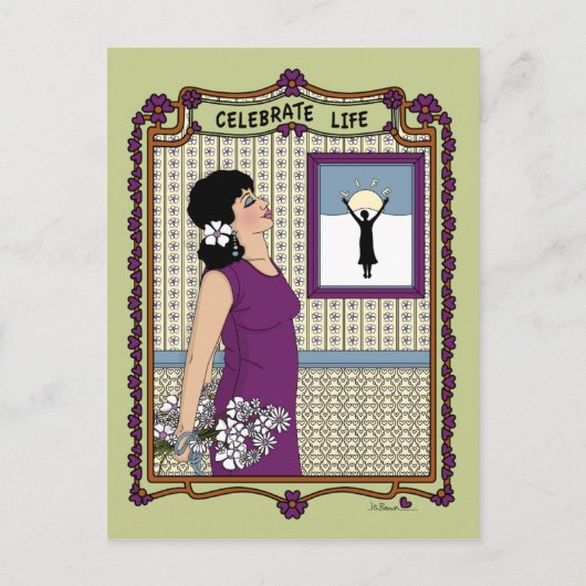 Celebrate Life_A_ Postcard Postkarte (Vorderseite)