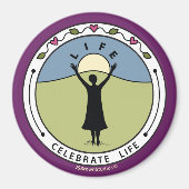 Celebrate Life A_Round Magnet 3" (Vorne)