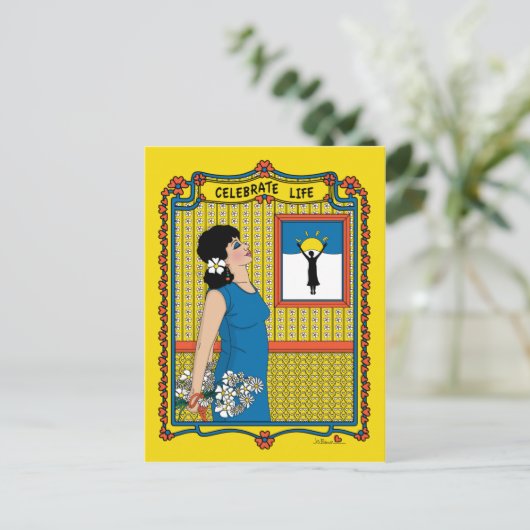 Celebrate Life_B_ Postcard Postkarte (Stehend Vorderseite)