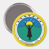 Celebrate Life B_Round Magnet 3" (Vorderseite/Rückseite)