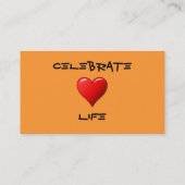 Celebrate Life Business Card Visitenkarte (Rückseite)