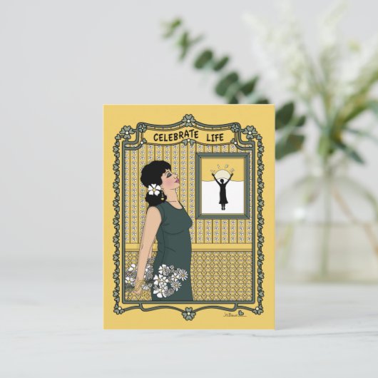 Celebrate Life_C_ Postcard Postkarte (Stehend Vorderseite)