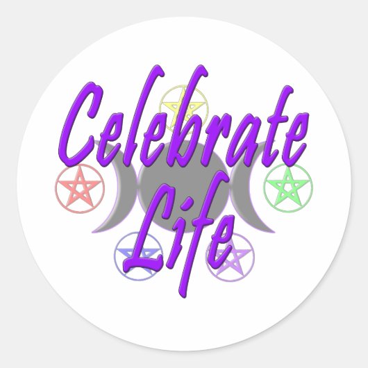 Celebrate Life Runder Aufkleber (Vorderseite)
