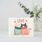 Celebrate love with two cute kitten postkarte (Stehend Vorderseite)
