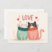 Celebrate love with two cute kitten postkarte (Vorne/Hinten)