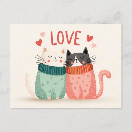 Celebrate love with two cute kitten postkarte (Vorderseite)