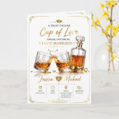 "Celebrate Love with Whiskey and Romance" Karte (Gelbe Blume)