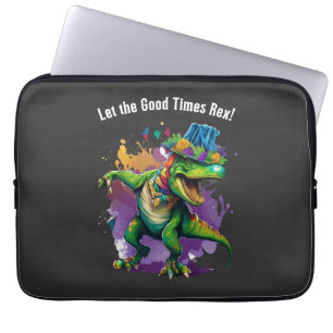 Celebrate Mardi Gras mit Dancing T Rex Dinosaurier Laptopschutzhülle