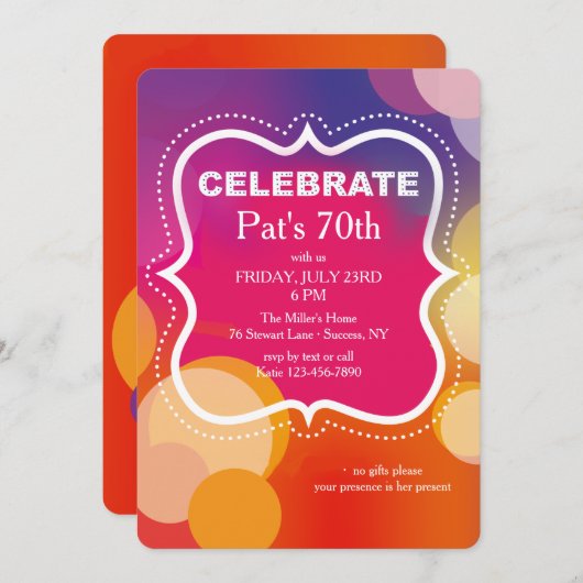 Celebrate Marquee Einladung (Vorne/Hinten)