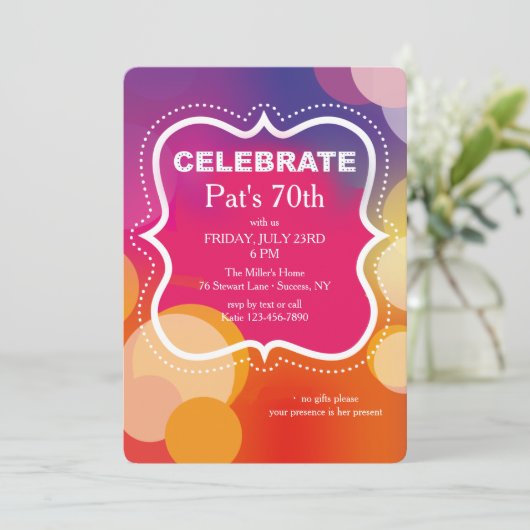 Celebrate Marquee Einladung (Stehend Vorderseite)