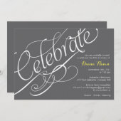 "CELEBRATE" Meilenstein Geburtstag oder Veranstalt Einladung (Vorne/Hinten)