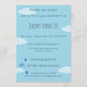 Celebrate Milestone 10th Birthday | Pedal On Over! Einladung (Rückseite)