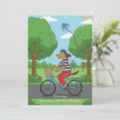 Celebrate Milestone 10th Birthday | Pedal On Over! Einladung (Stehend Vorderseite)