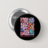 Celebrate Minds aller Art Blume Neurodiversit Button (Vorne & Hinten)