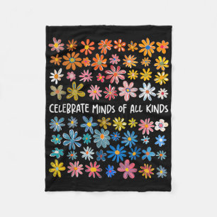 Celebrate Minds aller Art Blume Neurodiversit Fleecedecke