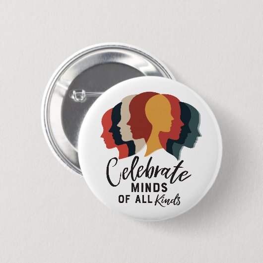 Celebrate Minds aller Art Button (Vorne & Hinten)