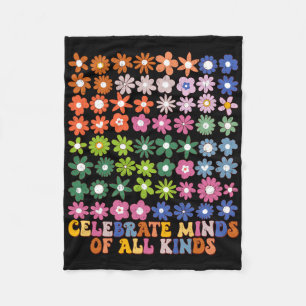 Celebrate Minds aller Art Groovy Blume Autismus Fleecedecke