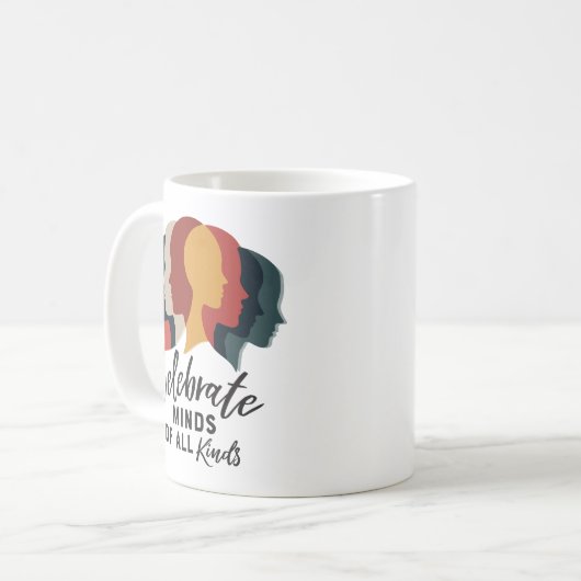 Celebrate Minds aller Art Kaffeetasse (Vorderseite Links)