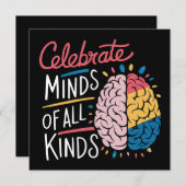 Celebrate Minds aller Art von Autismus Bewusstsein Einladung (Vorne/Hinten)