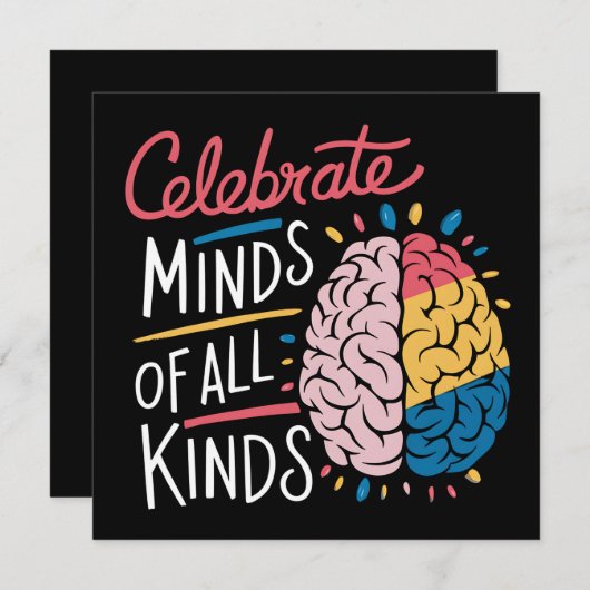 Celebrate Minds aller Art von Autismus Bewusstsein Einladung (Vorne/Hinten)