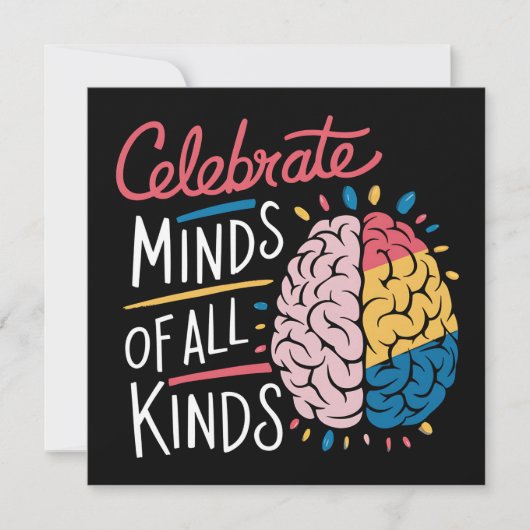 Celebrate Minds aller Art von Autismus Bewusstsein Einladung (Vorderseite)
