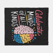Celebrate Minds aller Art von Autismus Bewusstsein Fleecedecke (Vorderseite (Horizontal))