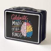 Celebrate Minds aller Art von Autismus Bewusstsein Metall Brotdose (Vorderseite)