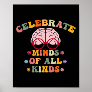 Celebrate Minds aller Art von Autismus im Bereich  Poster
