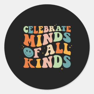 Celebrate Minds aller Art von Autismus im Bereich  Runder Aufkleber