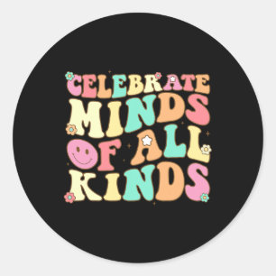 Celebrate Minds aller Art von Autismus im Bereich Runder Aufkleber