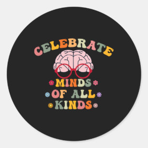 Celebrate Minds aller Art von Autismus im Bereich  Runder Aufkleber