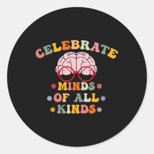 Celebrate Minds aller Art von Autismus im Bereich  Runder Aufkleber