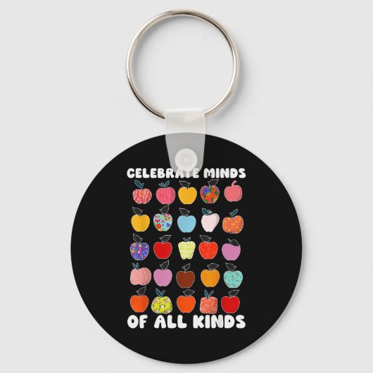 Celebrate Minds Of All Kinds Folk Art S Sped Teach Schlüsselanhänger (Vorderseite)