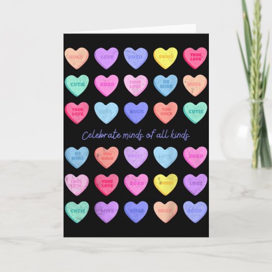 Celebrate Minds Of All Kinds Valentines Neurodiver Karte (Vorderseite)