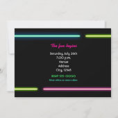 CELEBRATE Neon Glow Lights Rave Party Einladung (Rückseite)