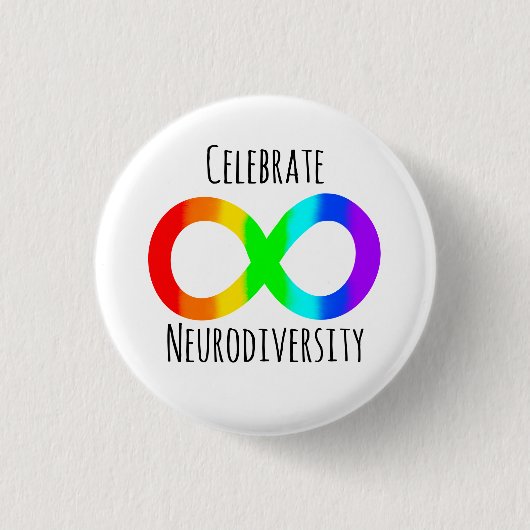 Celebrate Neurodiversity Autismus Akzeptanzschleif Button (Vorderseite)
