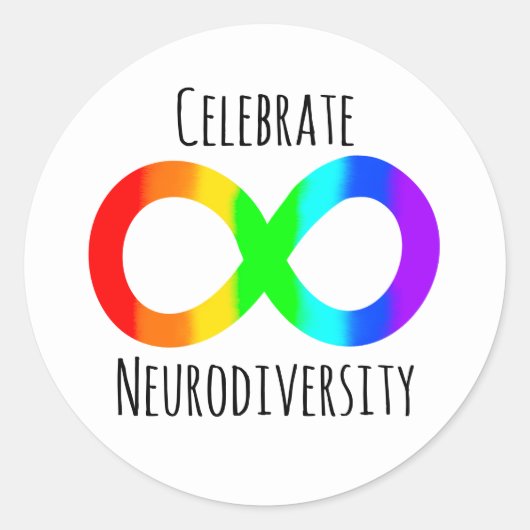 Celebrate Neurodiversity Autismus Akzeptanzschleif Runder Aufkleber (Vorderseite)