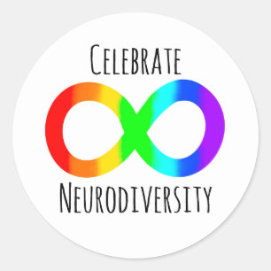Celebrate Neurodiversity Autismus Akzeptanzschleif Runder Aufkleber