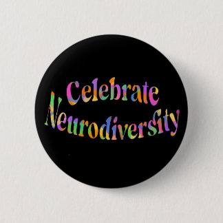 Celebrate Neurodiversity-Rainbow-Typografie Button