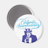 CELEBRATE NEURODIVERSITY UNCLE SAM MAGNET (Vorderseite/Rückseite)