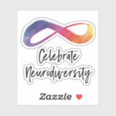 Celebrate Neurodiversity Wasserfarbe Unendlichkeit Aufkleber (Blatt)