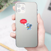 Celebrate Neuroversity Elephant Typografie Aufkleber (Telefon)