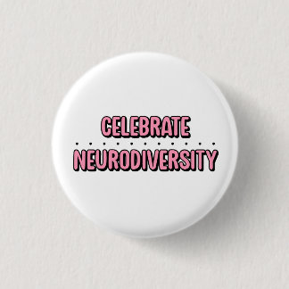 Celebrate Neuroversity Pink Typografie Button